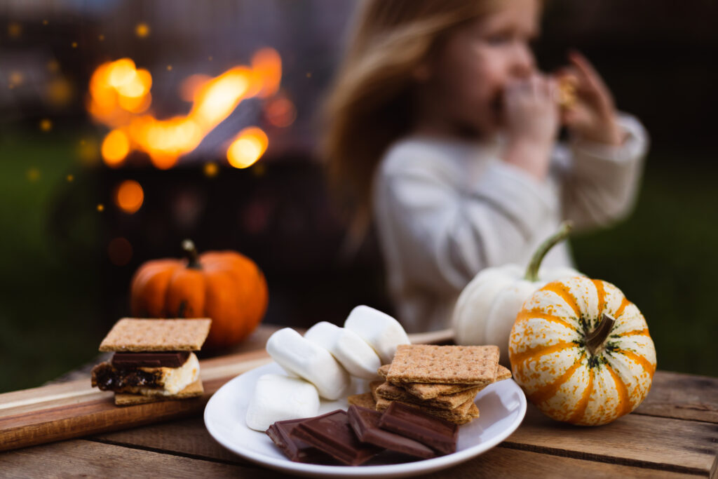 backyard s'mores family photos