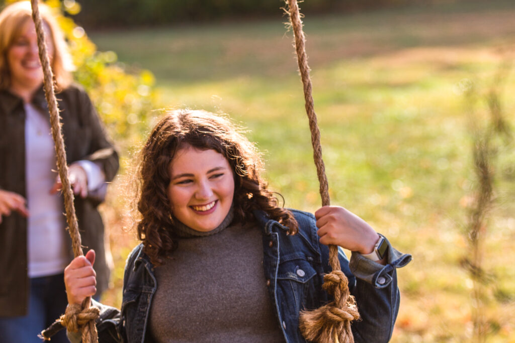 Fall Family Photos with a swing in the trees