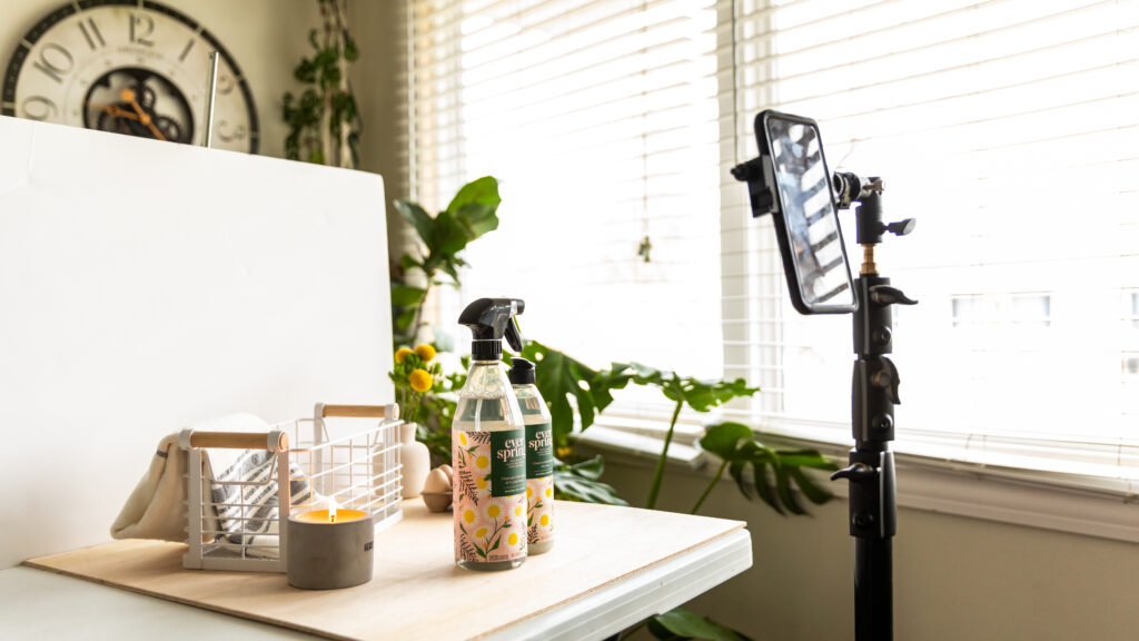 DIY Product Photography setup by a large window